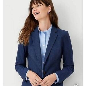 Banana Republic Women's Long and Lean Wool Blend Blazer Jacket Navy Size… 0239